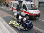 Il Ferito E' Pronto Per Essere Caricato in Ambulanza